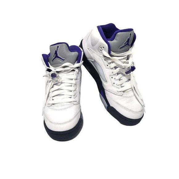Jordan 5 Retro (GS) Big Kids' Shoe White-Dark Concord-Black 440888-141 - Size 5. - Picture 1 of 10
